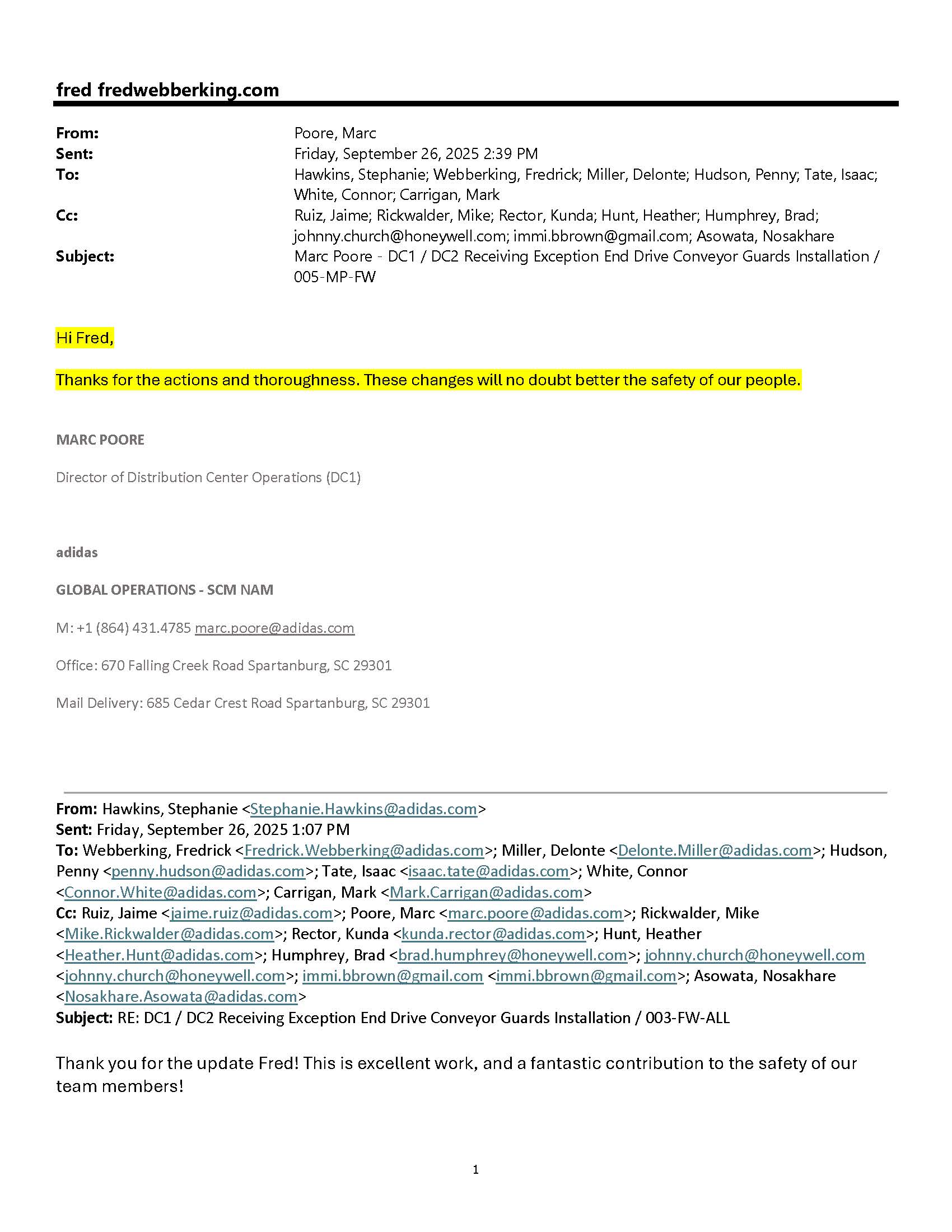 Reference Letter - Adidas - Marc Poore