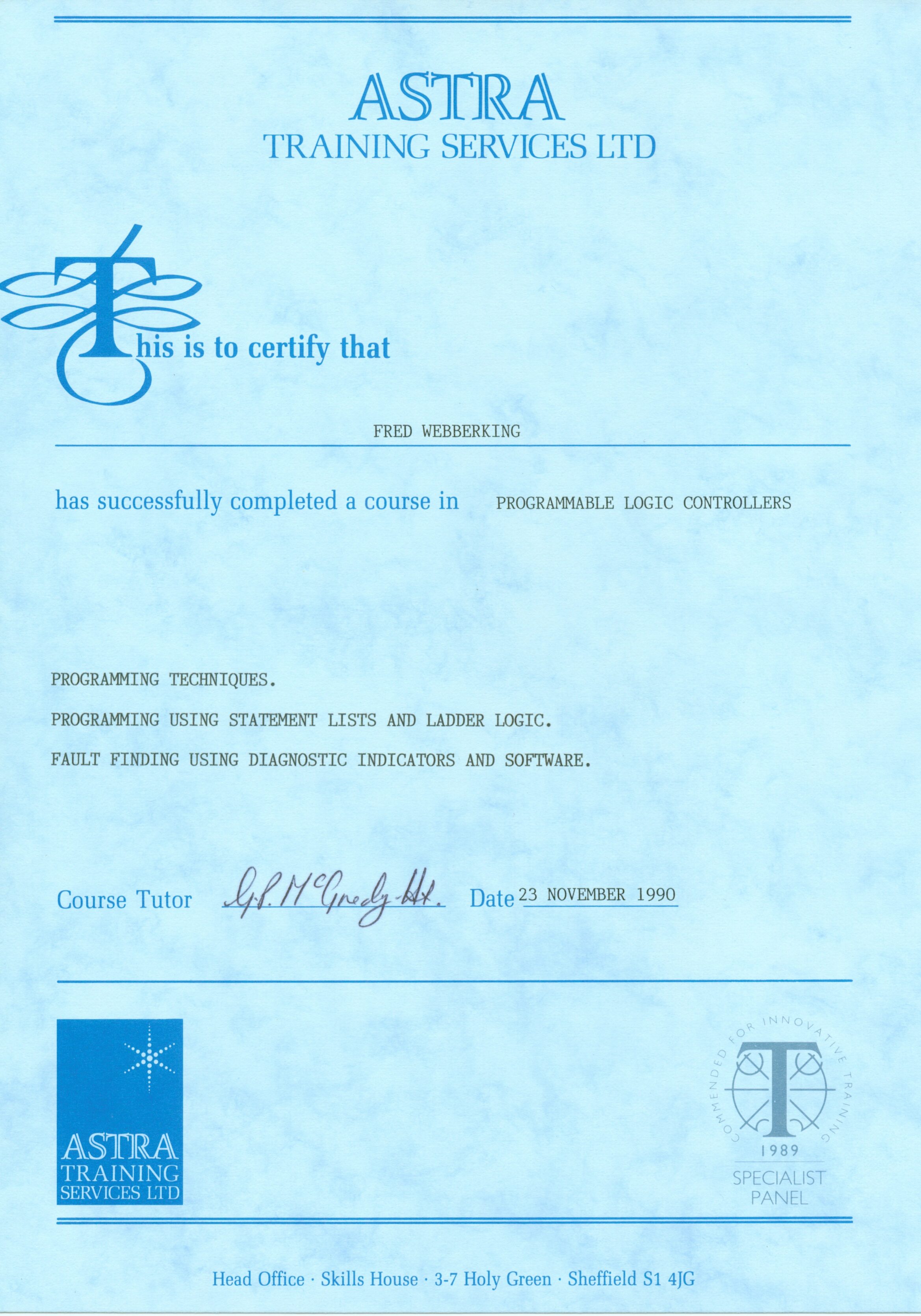 Certificate 42