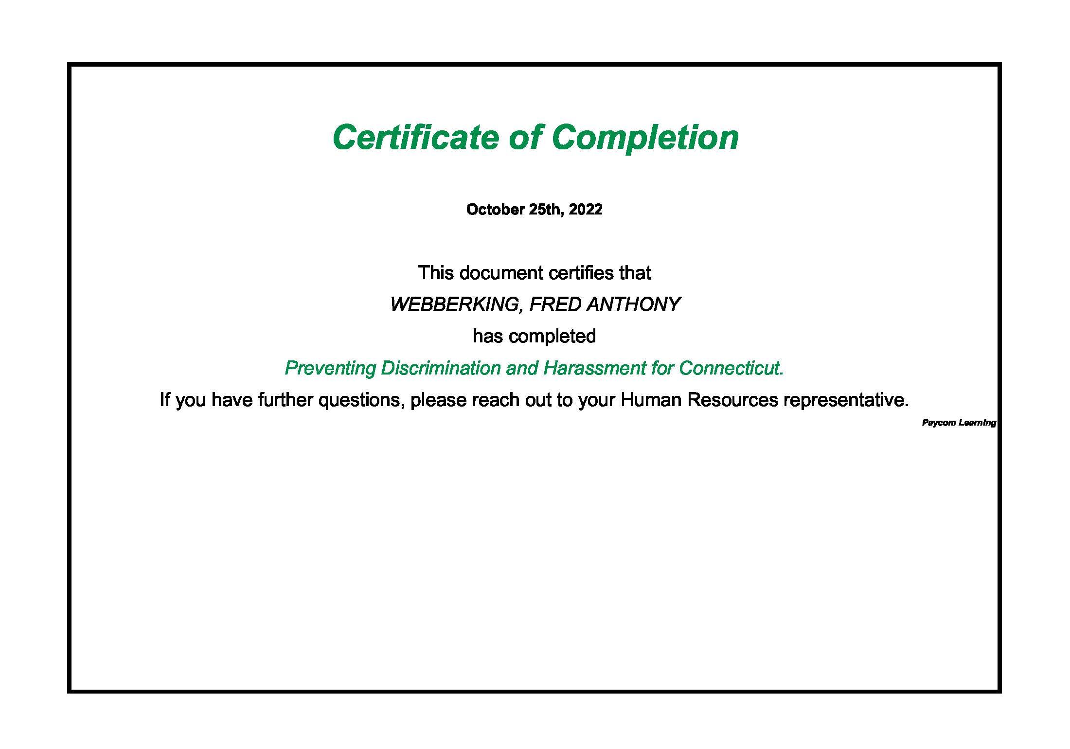 Certificate 73